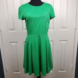Gianni Bini Vibrant Green Skater Fit and Flare Dress Size M